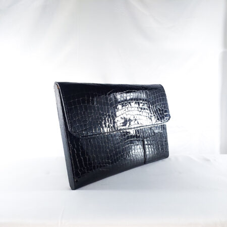 ASANTE MINI LAPTOP/DOCUMENT SLEEVE IN BLACK CROC