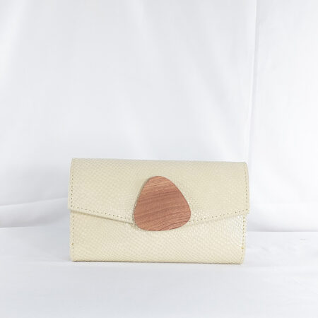 NANA AMA MEDIUM CLUTCH IN IVORY SNAKESKIN